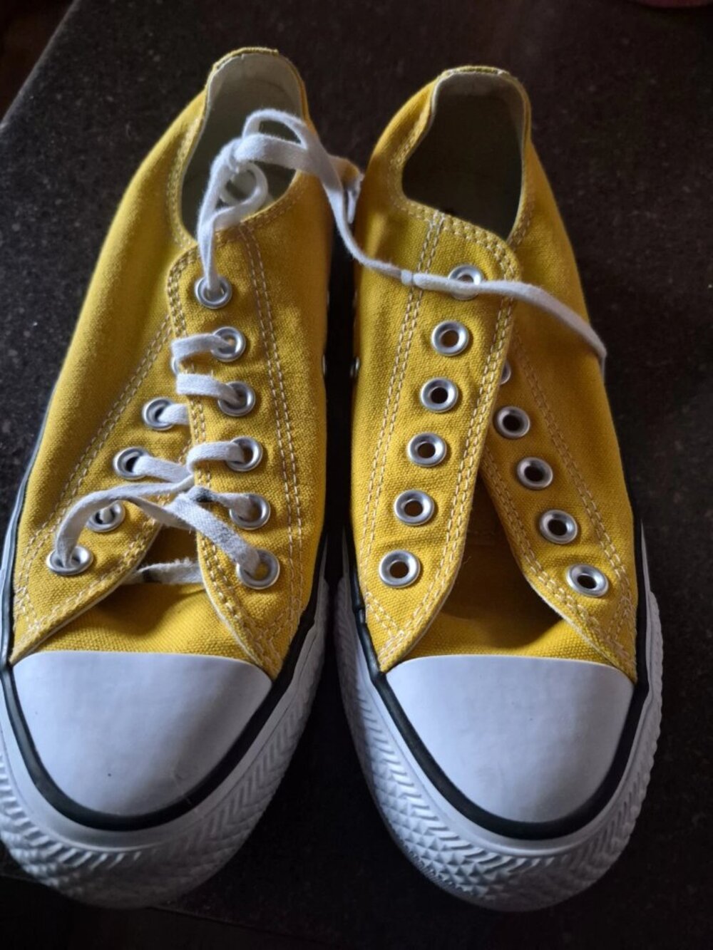 Converse Chuck Taylor All Star Low Top Yellow Lemon Chrome 130129F Sneakers sz 7